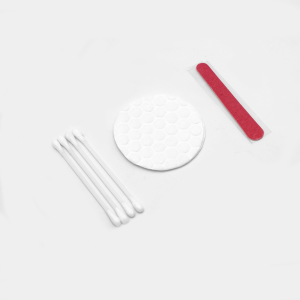 3 in 1 Hotel Vanity Kit Disposable Makeup Remover Cotton Swabs Nail File Set