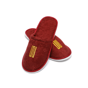 Cotton Plush Disposable Towel Slippers with Closed Toe Eco-Friendly