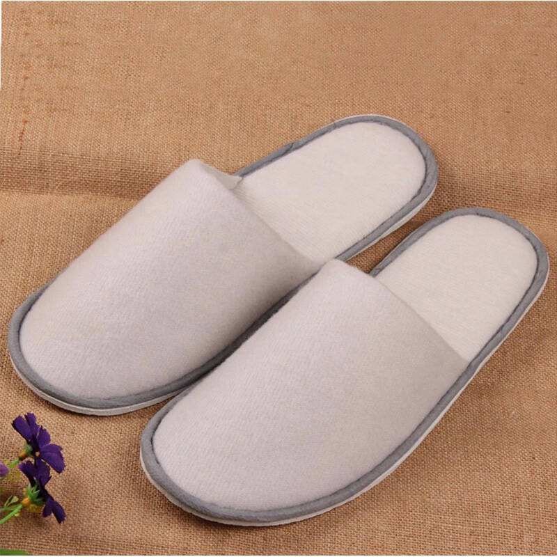 Disposable Customized Logo Hotel Amenities Unisex Soft Slippers One Use - Image 2