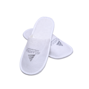 Disposable White Waffle Slippers Customized Logo for Women & Men