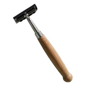 Safety Male Triple Blade Razor Disposable Facial Shaver with Wooden Handle