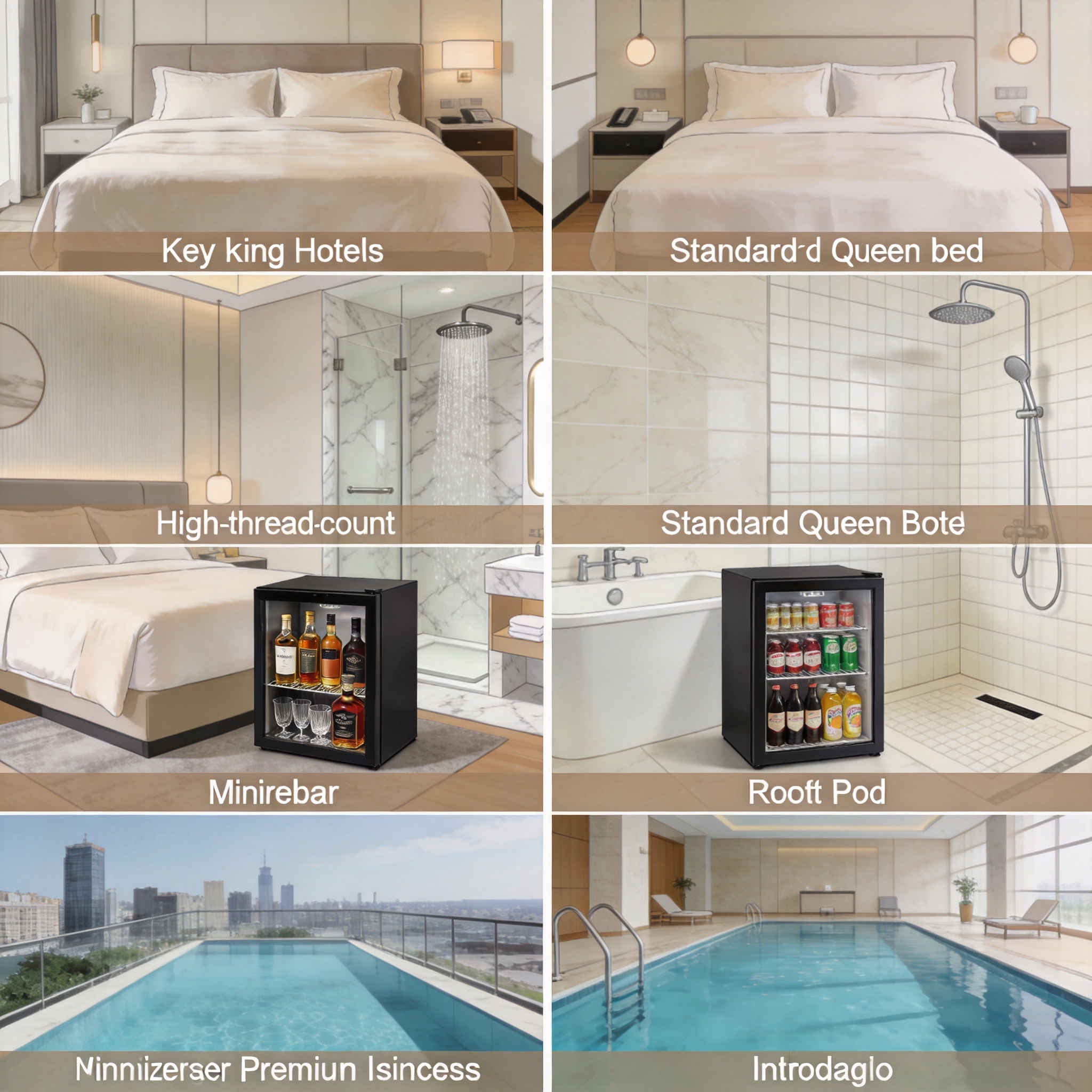 Comparison of luxury hotel lobby and chain hotel lobby