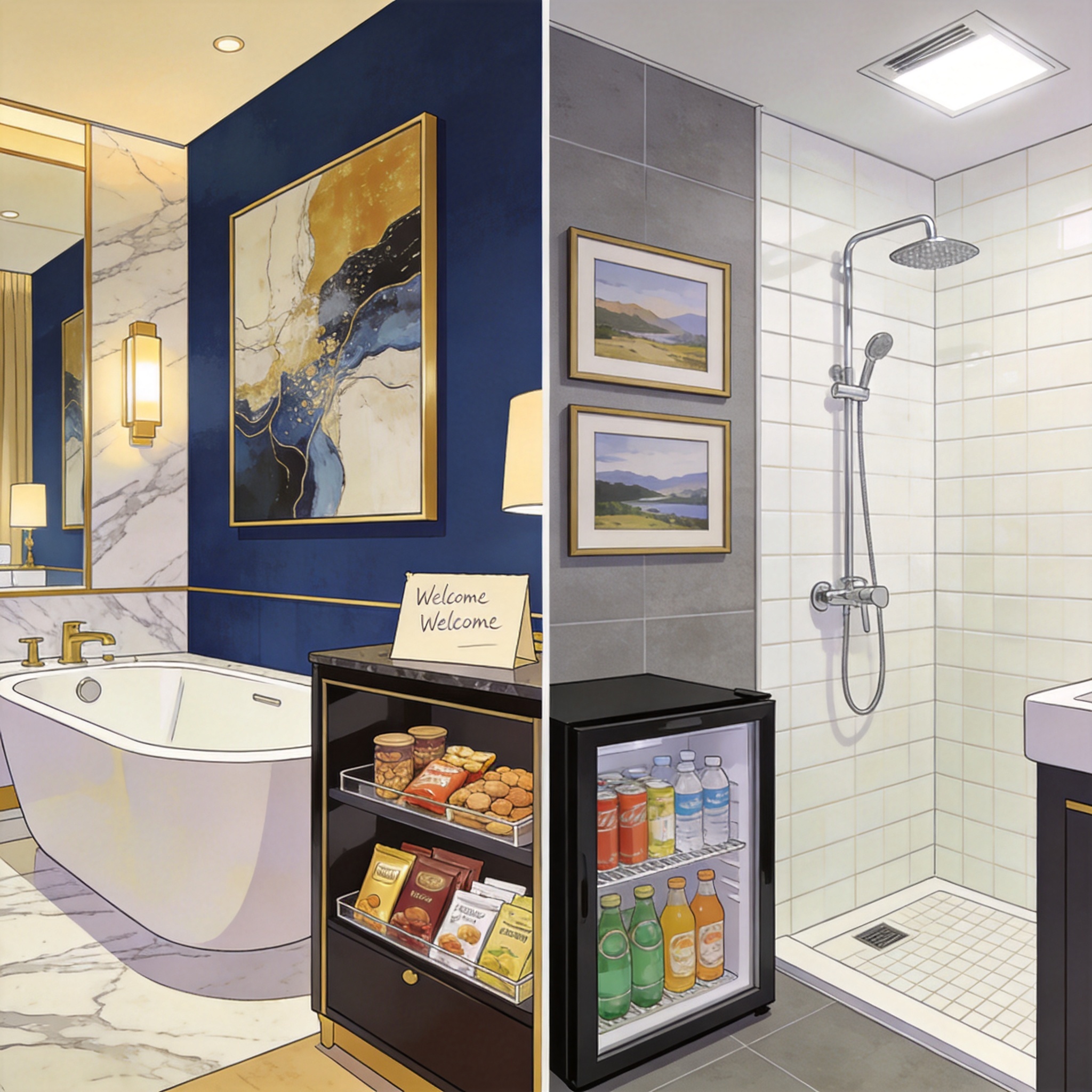 Luxury hotel bathroom amenity display