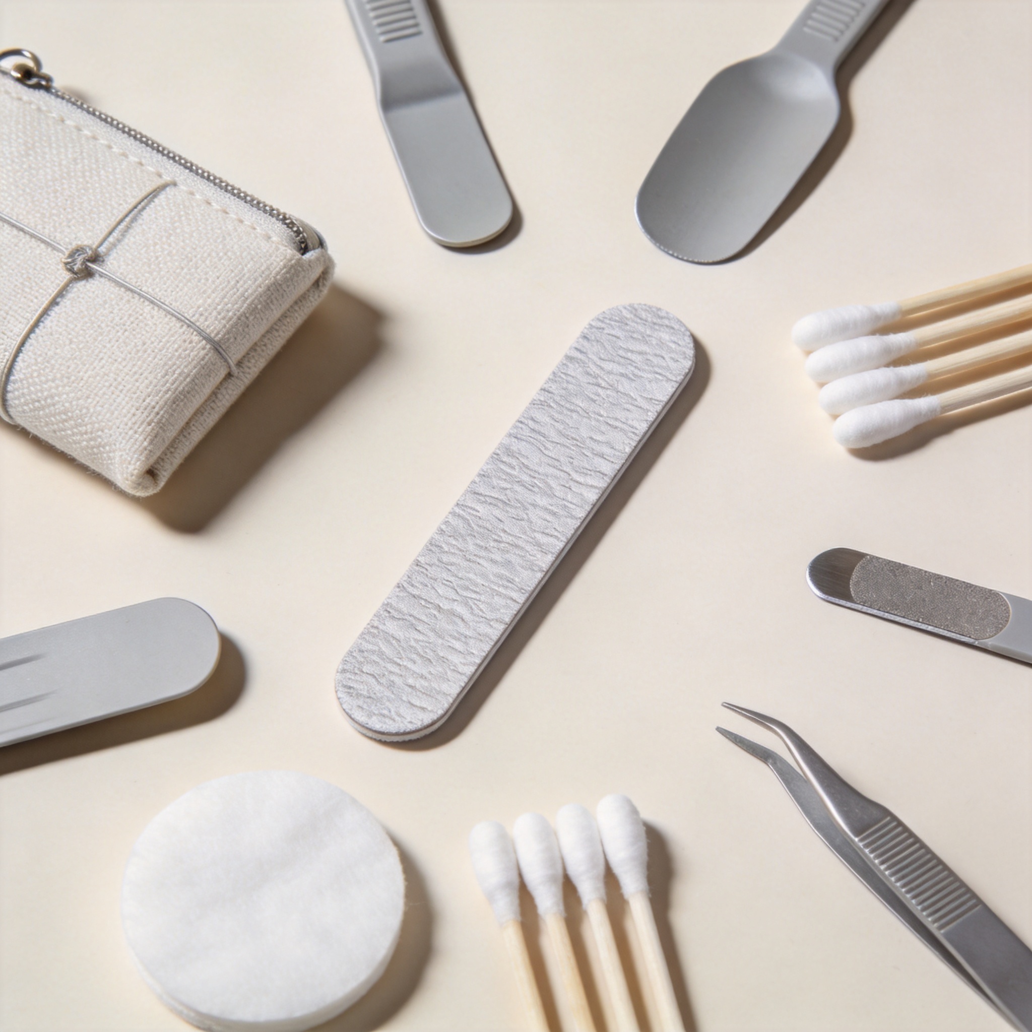 Cotton swabs packaged in a hotel care kit with paper sticks