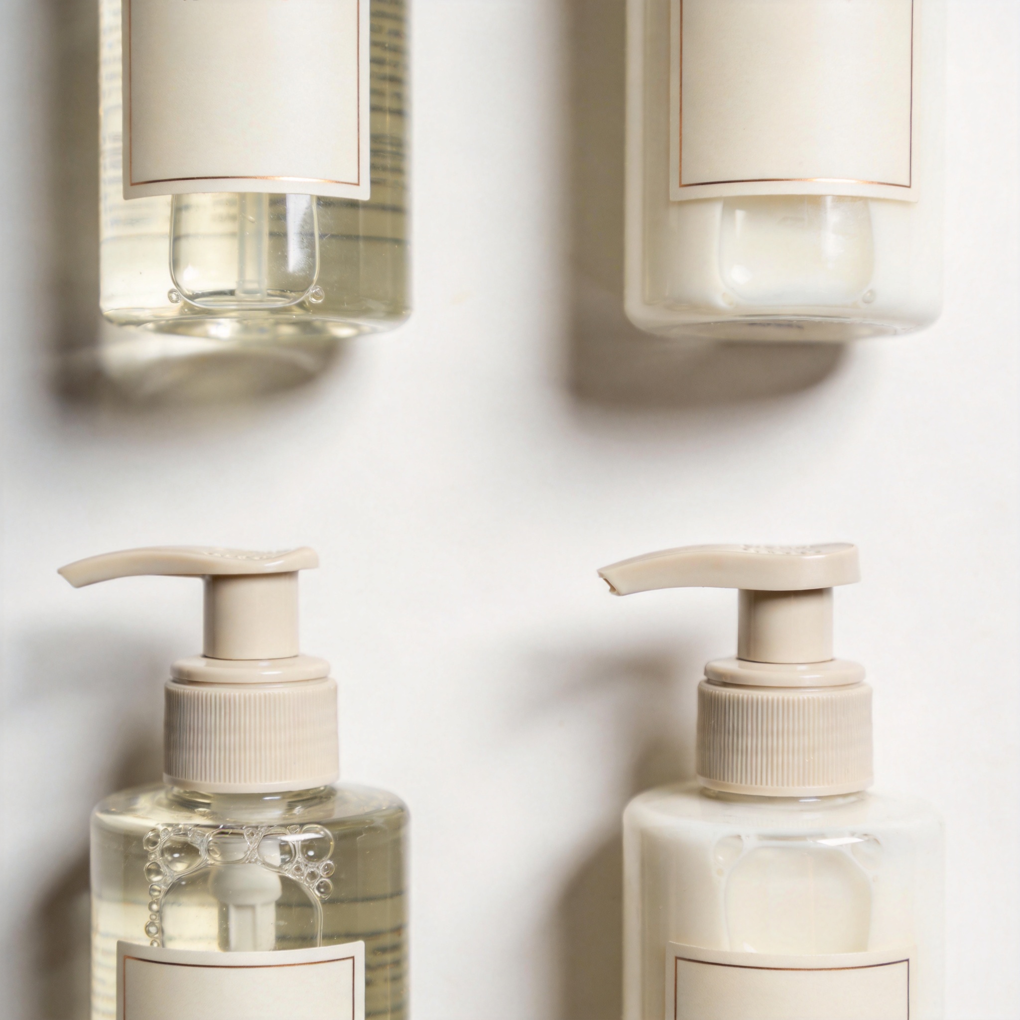 Close up of hotel shampoo bottle with ingredients list